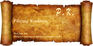 Pécsy Kadosa névjegykártya